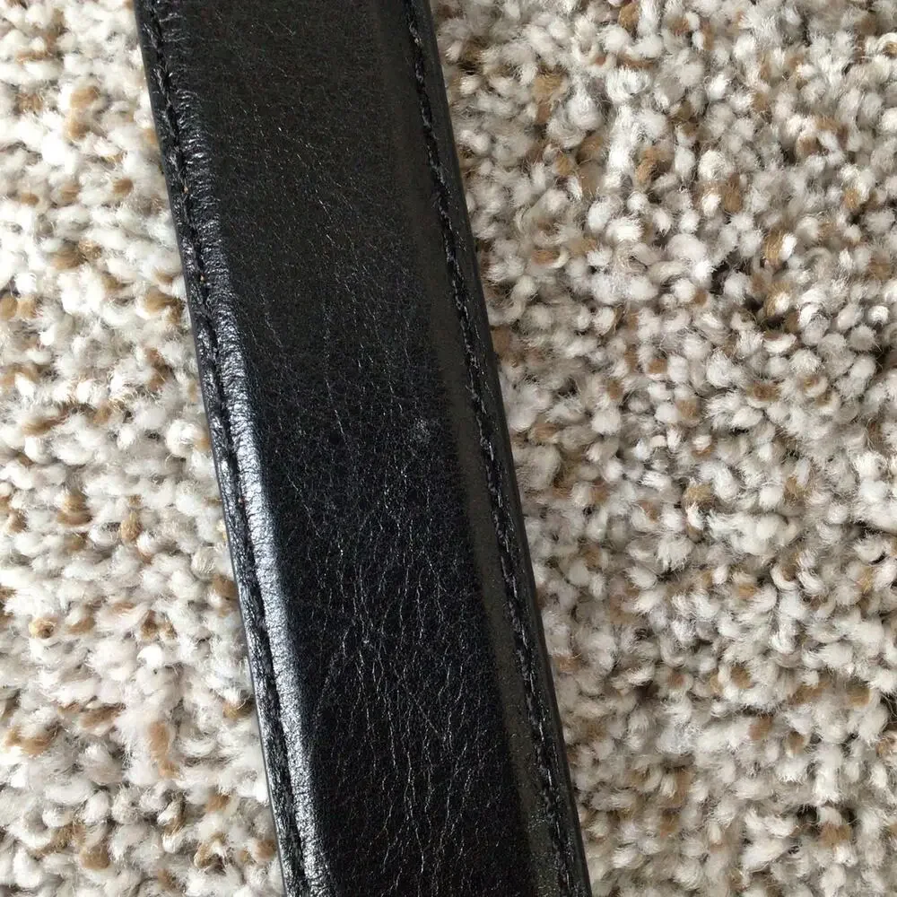 Alton Lane Black Italian Leather Dress Belt Size 44 USA Made Luxury Menswear XL